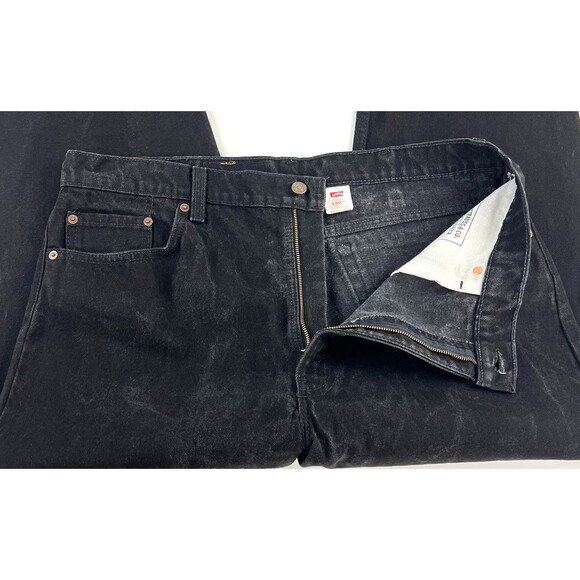 VTG 1994 Levis 550 Red Tab Black Made In USA Relaxed Fit Tapered Leg Mens 40x32 - Picture 9 of 12